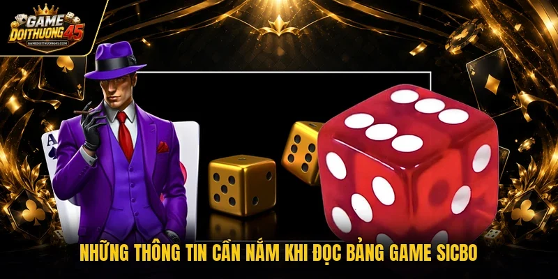 Những thông tin cần nắm khi đọc bảng game sicbo